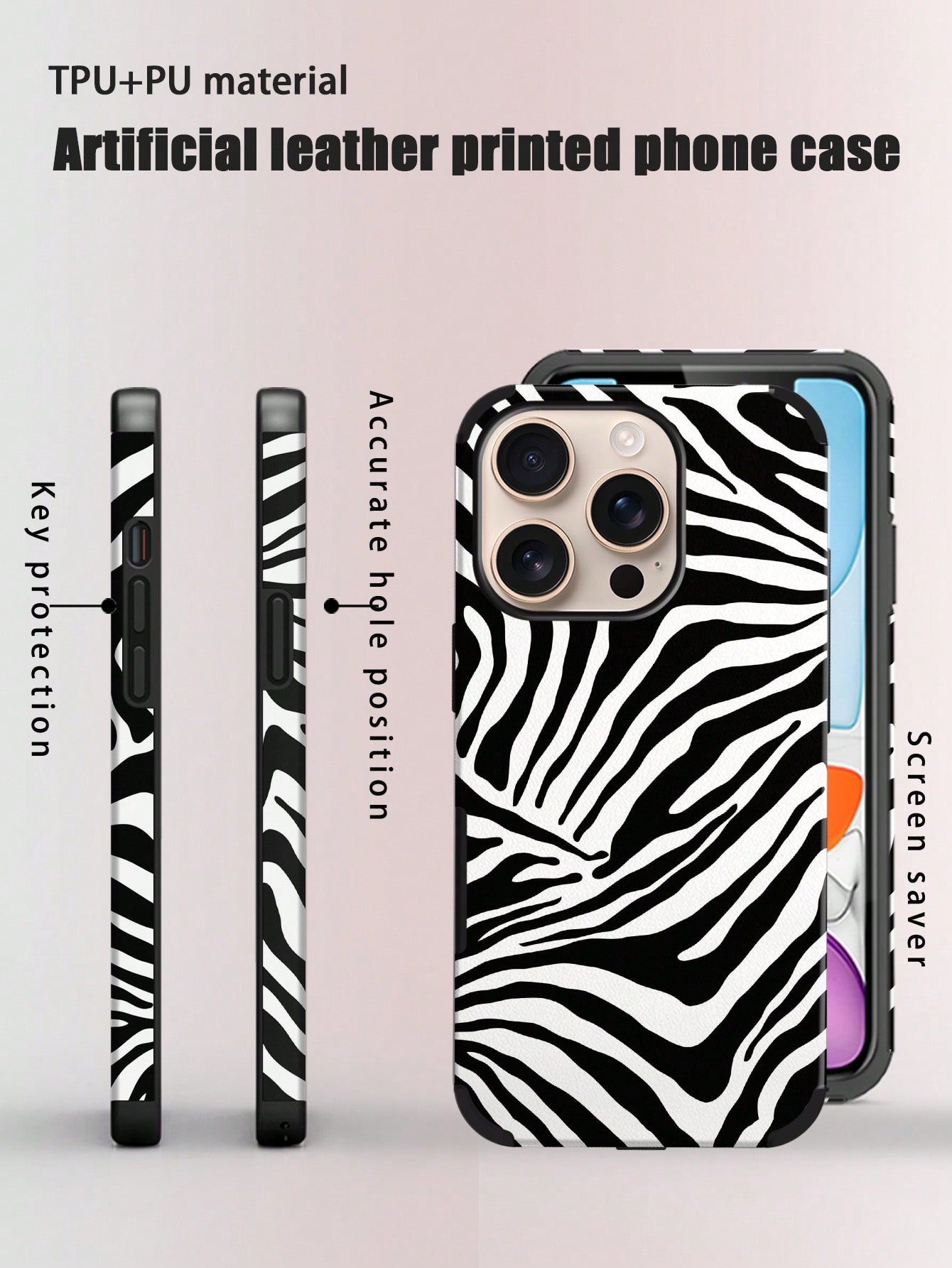 Phone Cases Zebra - Fashionable Zebra Pattern Phone Case with