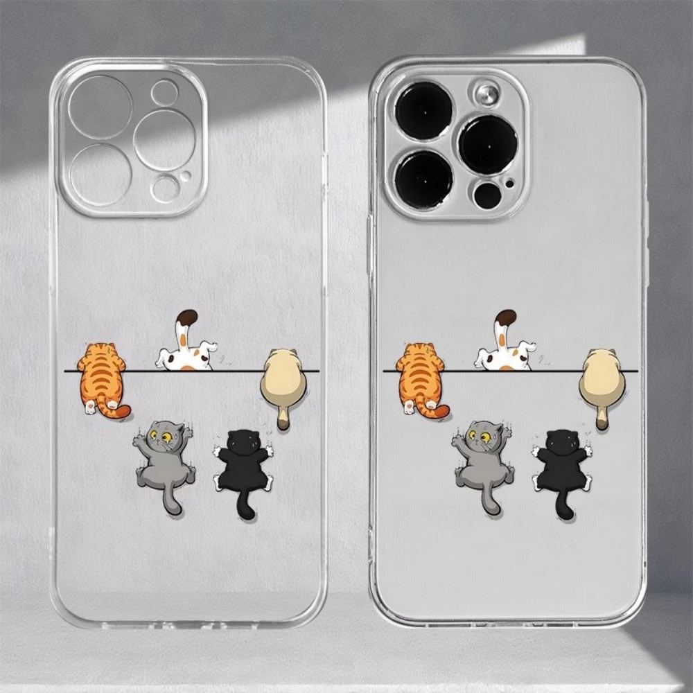 Phone Cases Clear - Five Cute Cat Pattern Phone Case