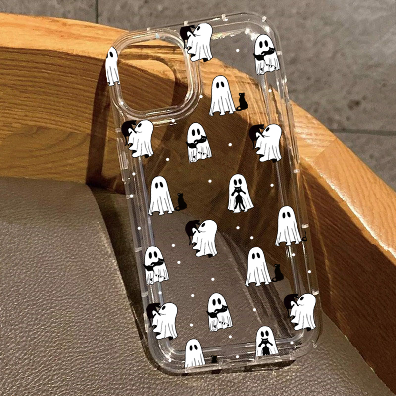 Phone Cases Clear - Western Halloween Cowboy Ghost & Flowers