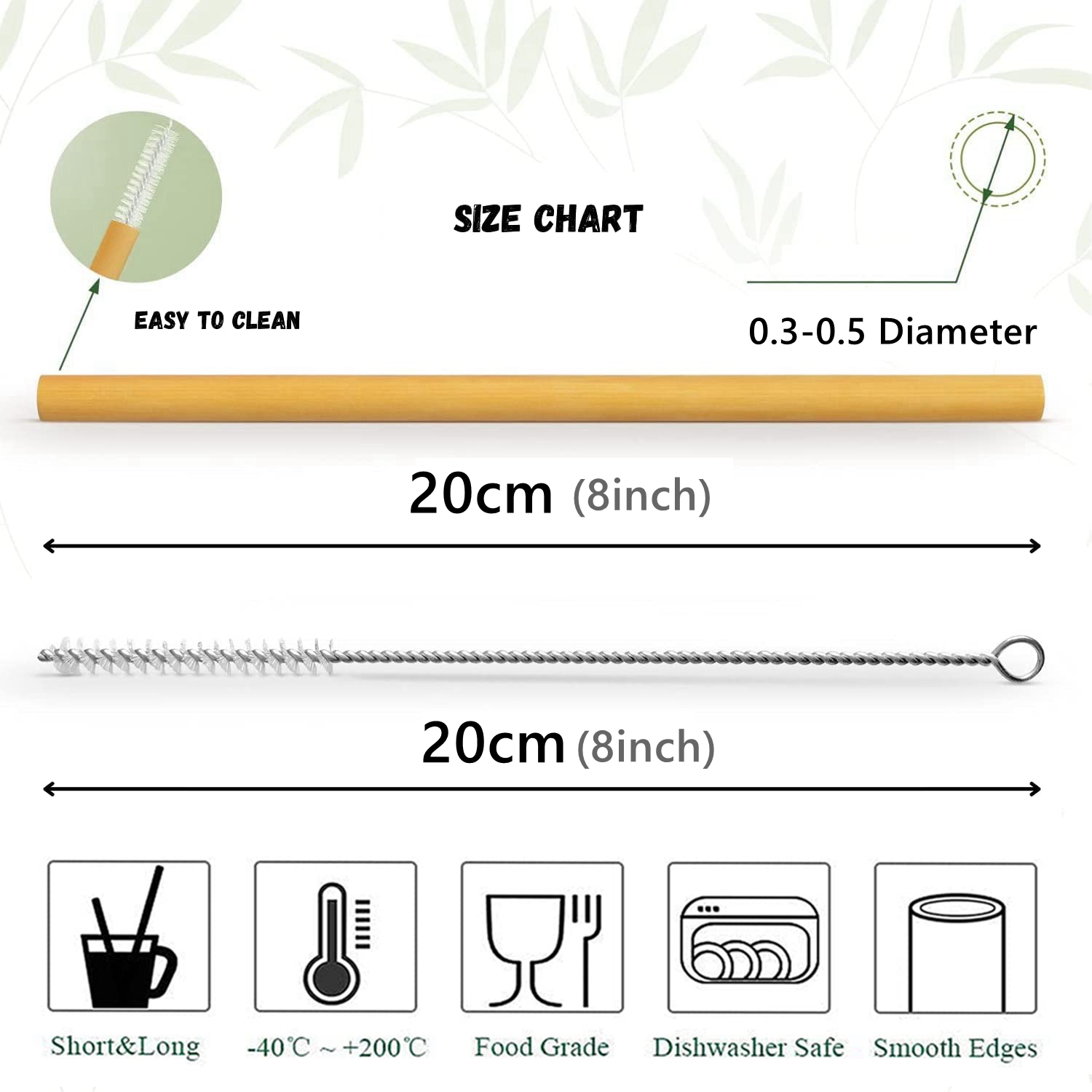 10Pcs Natural Bamboo Straw Reu - Biodegradable Eco Case review and price