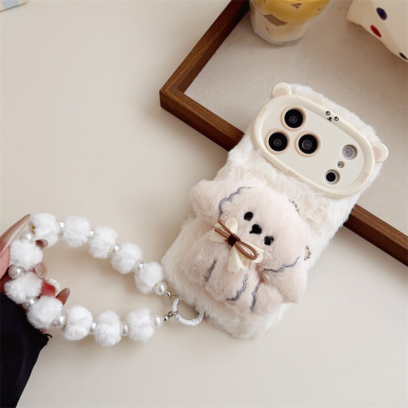 3D Cartoon Bowknot Puppy Warm  - Phone Cases Iphone 13 review and price