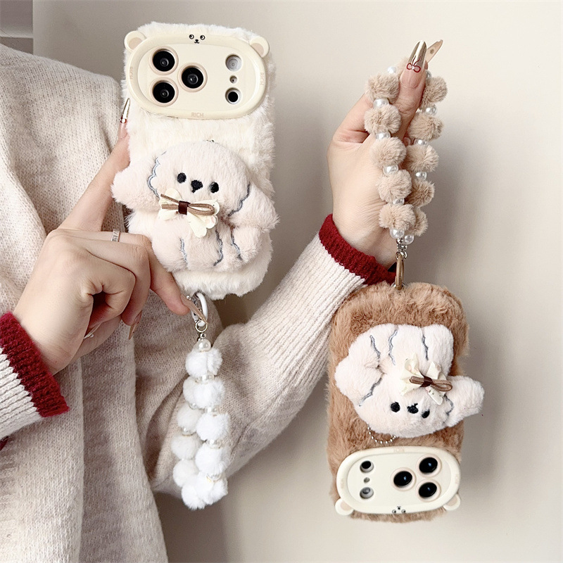 3D Cartoon Bowknot Puppy Warm  - Phone Cases Iphone 13 review and price