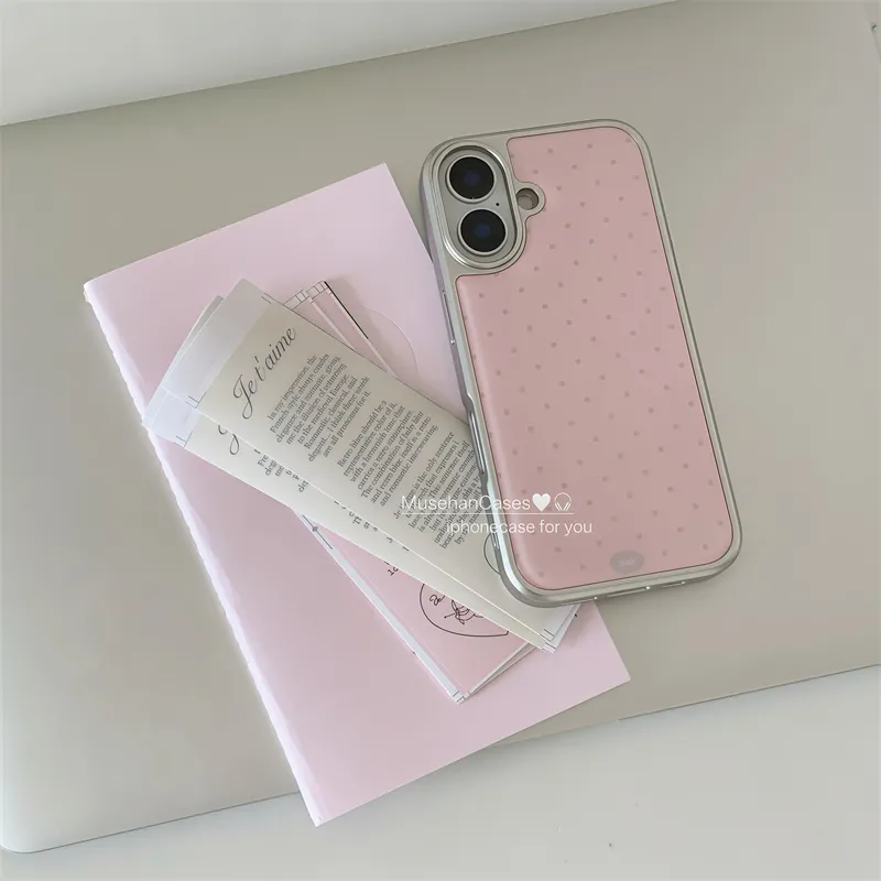 Korean ins Cream Pink Polka Do - Phone Cases That Charge Your Phone review and price
