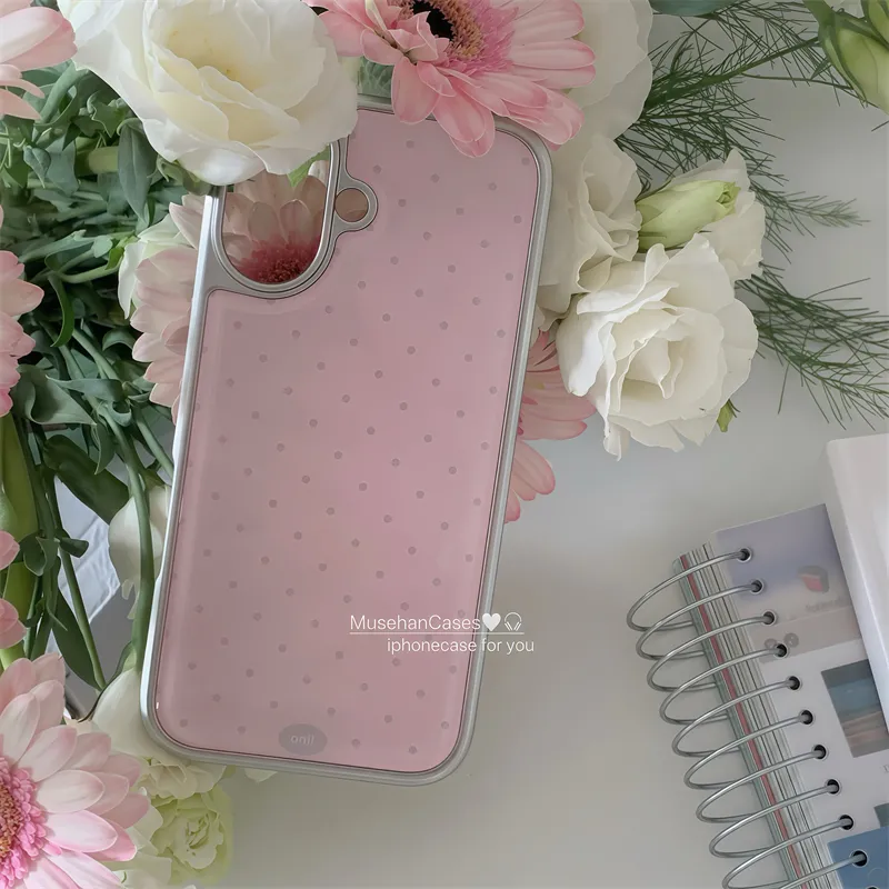Korean ins Cream Pink Polka Do - Phone Cases That Charge Your Phone review and price