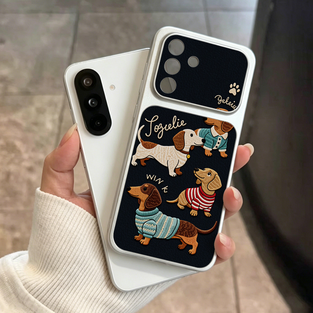 Cartoon Dachshund Phone Case F - Phone Cases Leather review and price