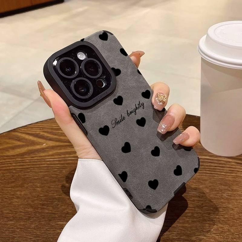 New Luxury Black Love Heart So - Phone Cases Leather review and price