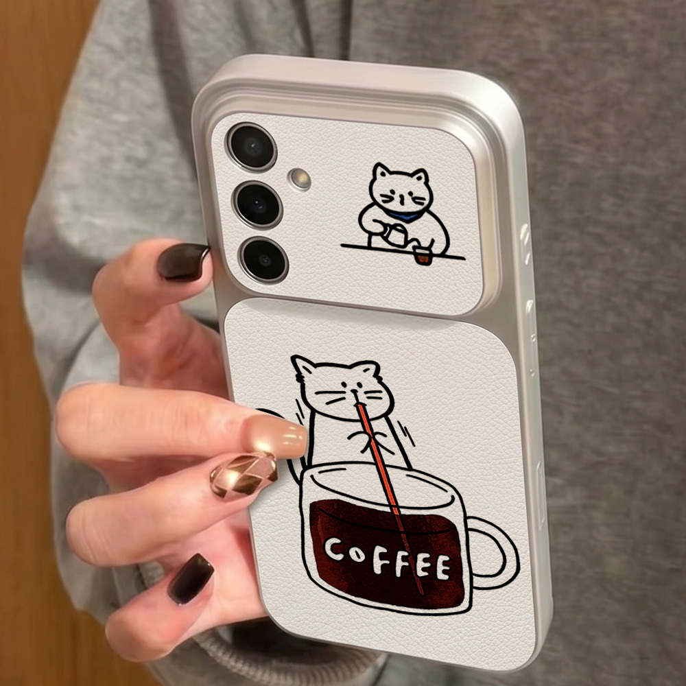 Coffee Cute Cat Phone Case For - Phone Cases Leather review and price