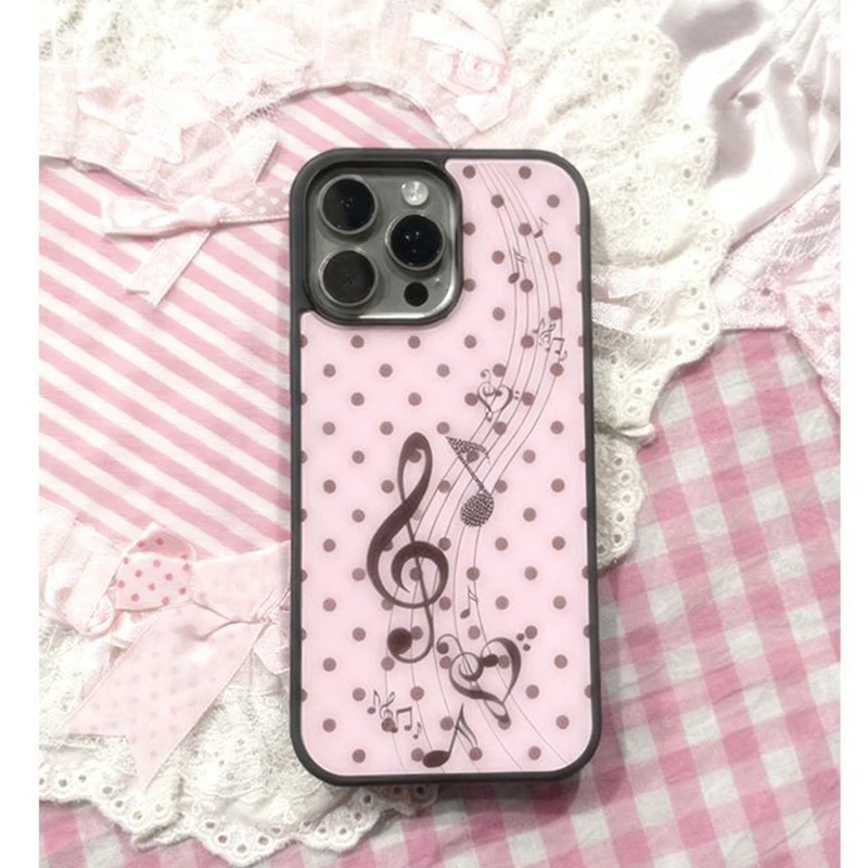 Korean ins Pink Brown Polka Do - Phone Cases Cool Girl review and price