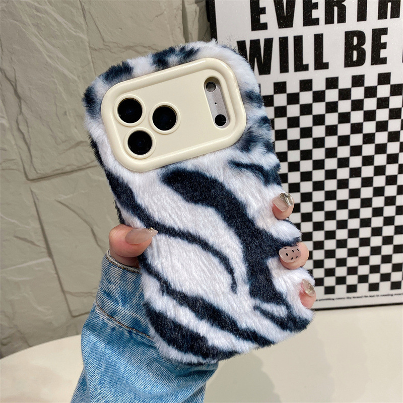 Luxury Zebra Pattern Fluffy Pl - Phone Cases Iphone 13 review and price