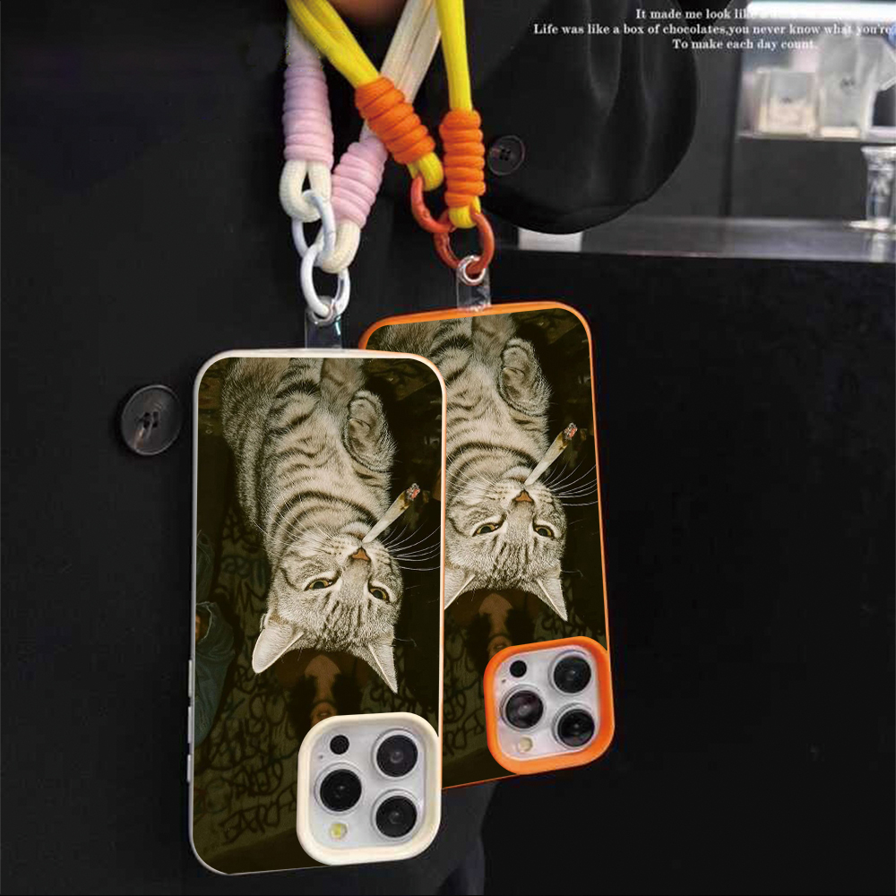 Smoking Kitten Strap Rope Phon - Phone Cases Leather review and price