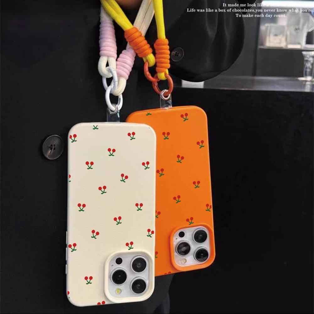 Little Cherry Strap Rope Phone - Phone Cases Leather review and price