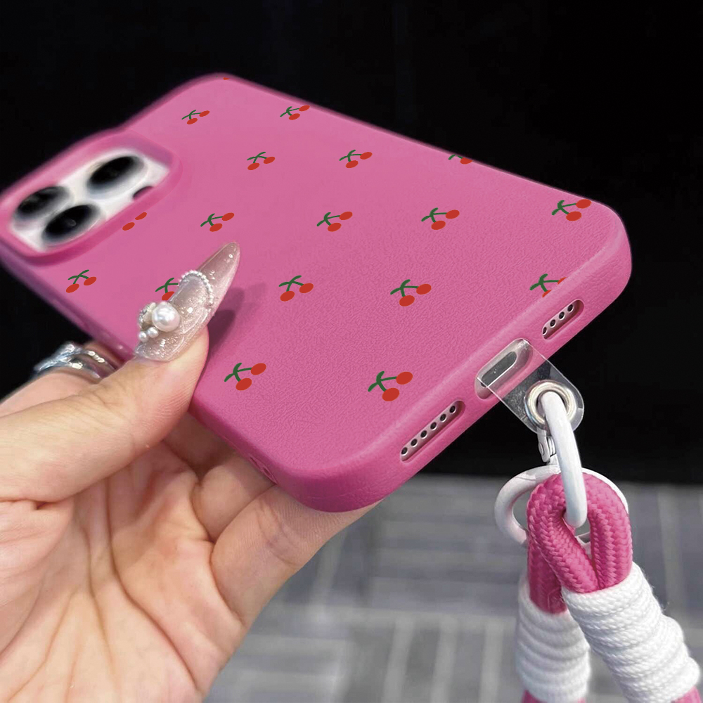 Little Cherry Strap Rope Phone - Phone Cases Leather review and price