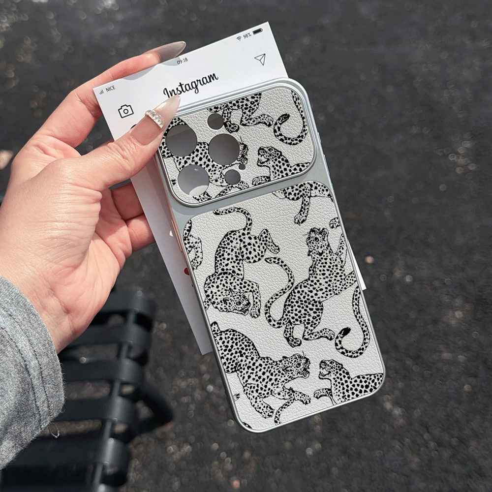 Retro Illustrated Leopard Phon - Phone Cases Leather review and price