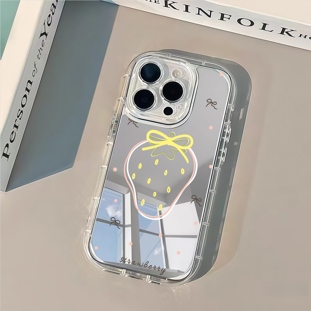 Simple Strawberry Bow Air Cush - Phone Cases For Iphone 16 review and price