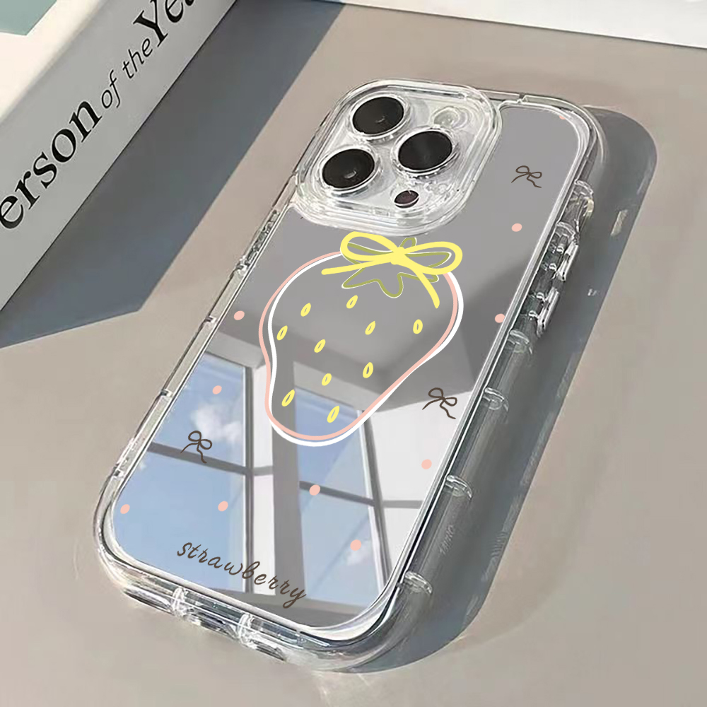 Simple Strawberry Bow Air Cush - Phone Cases For Iphone 16 review and price