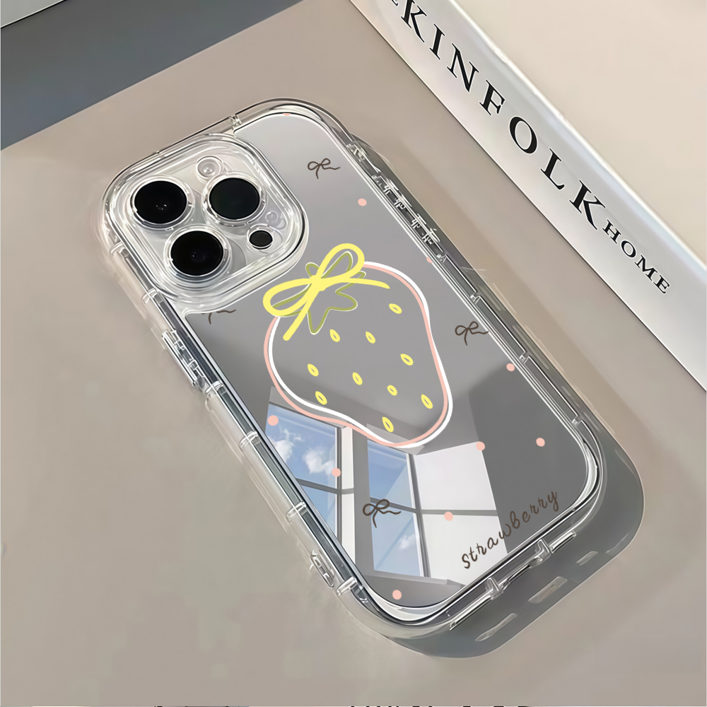 Simple Strawberry Bow Air Cush - Phone Cases For Iphone 16 review and price