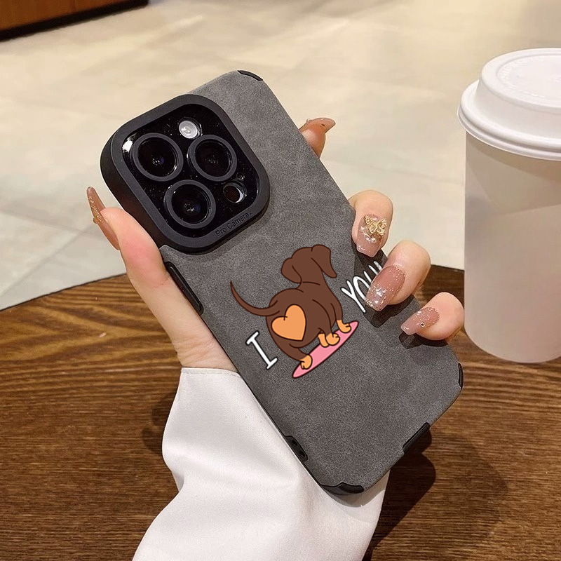 Cute Dachshund Heart Print Pho - Phone Cases Leather review and price