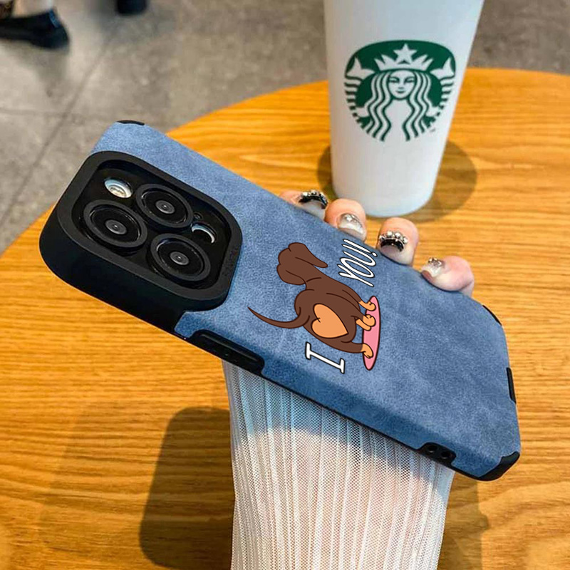 Cute Dachshund Heart Print Pho - Phone Cases Leather review and price
