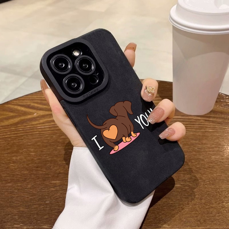 Cute Dachshund Heart Print Pho - Phone Cases Leather review and price